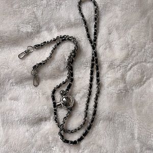 Luxury leather and silver shoulder chain replacement